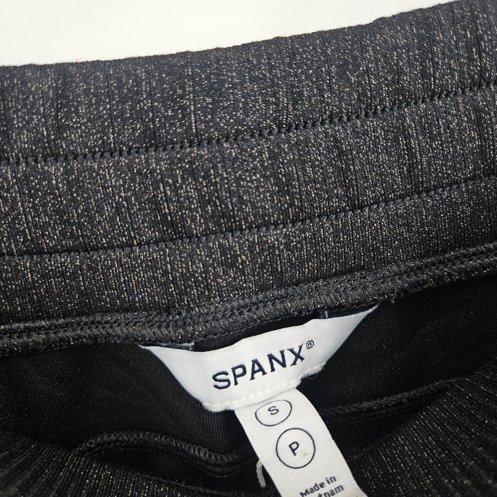 Spanx AirEssentials Shimmer Pants Black Metallic Wide Leg Gunmetal NWT Size S - Picture 5 of 9